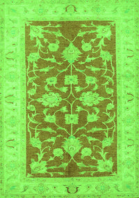 Oriental Green Traditional Rug, tr1688grn