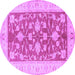 Round Oriental Purple Traditional Rug, tr1688pur