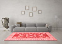 Machine Washable Oriental Red Traditional Rug, wshtr1688red