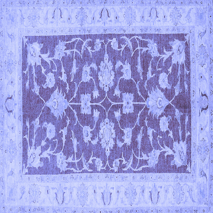 Square Oriental Blue Traditional Rug, tr1688blu