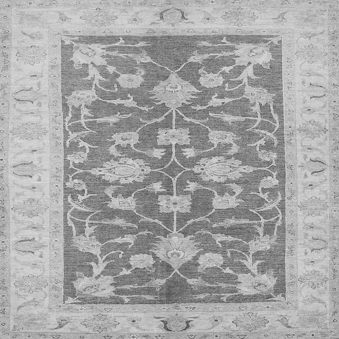 Round Machine Washable Oriental Gray Traditional Rug, wshtr1688gry