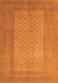 Serging Thickness of Machine Washable Southwestern Orange Country Area Rugs, wshtr1689org