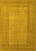 Machine Washable Southwestern Yellow Country Rug, wshtr1689yw