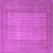 Square Machine Washable Southwestern Purple Country Area Rugs, wshtr1689pur