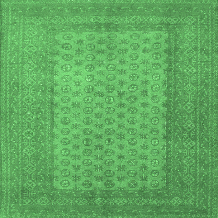 Square Southwestern Emerald Green Country Rug, tr1689emgrn