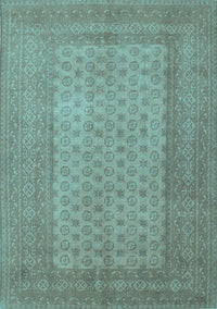 Southwestern Light Blue Country Rug, tr1689lblu