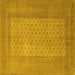 Square Machine Washable Southwestern Yellow Country Rug, wshtr1689yw