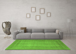 Machine Washable Southwestern Green Country Area Rugs in a Living Room,, wshtr1689grn