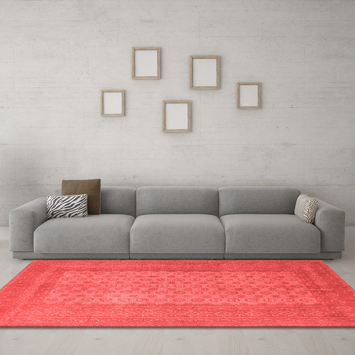 Country Red Washable Rugs