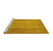 Sideview of Machine Washable Southwestern Yellow Country Rug, wshtr1689yw