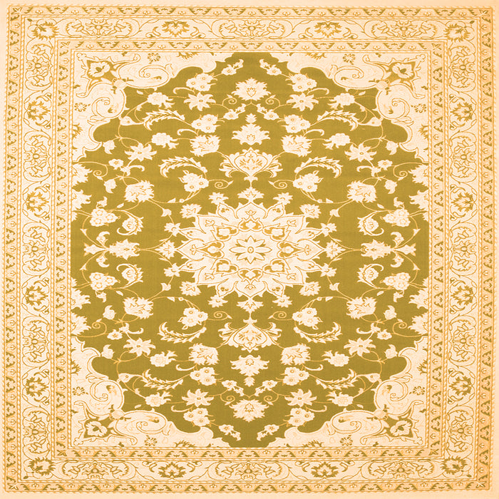 Serging Thickness of Medallion Orange Traditional Rug, tr168org