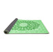 Sideview of Medallion Emerald Green Traditional Rug, tr168emgrn