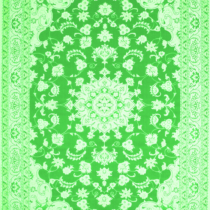 Medallion Green Traditional Rug, tr168grn