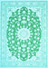 Medallion Light Blue Traditional Rug, tr168lblu