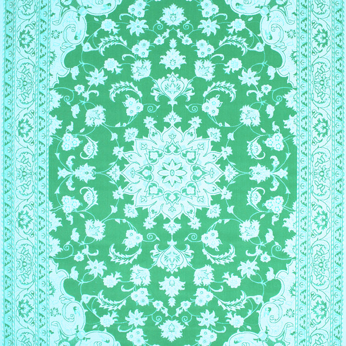 Medallion Light Blue Traditional Rug, tr168lblu