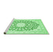 Sideview of Machine Washable Medallion Emerald Green Traditional Area Rugs, wshtr168emgrn