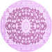 Round Medallion Purple Traditional Rug, tr168pur