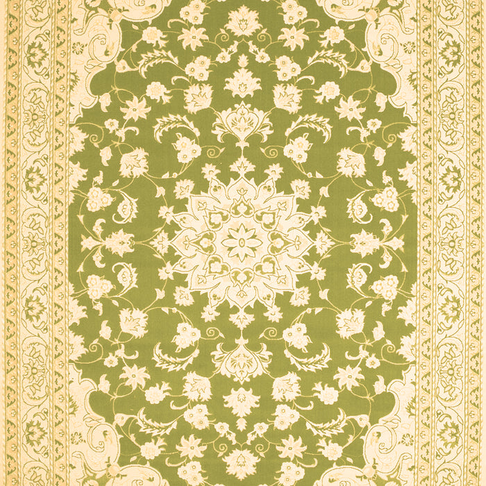 Machine Washable Medallion Brown Traditional Rug, wshtr168brn