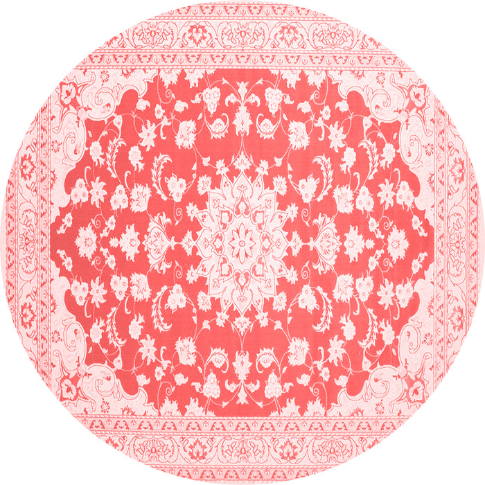 Machine Washable Medallion Red Traditional Rug, wshtr168red