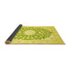 Sideview of Medallion Yellow Traditional Rug, tr168yw