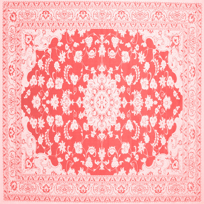 Machine Washable Medallion Red Traditional Rug, wshtr168red