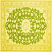Square Medallion Yellow Traditional Rug, tr168yw
