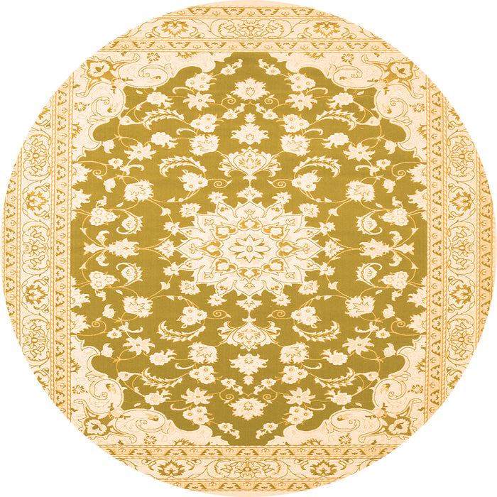 Machine Washable Medallion Orange Traditional Area Rugs, wshtr168org