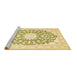 Sideview of Machine Washable Medallion Brown Traditional Rug, wshtr168brn