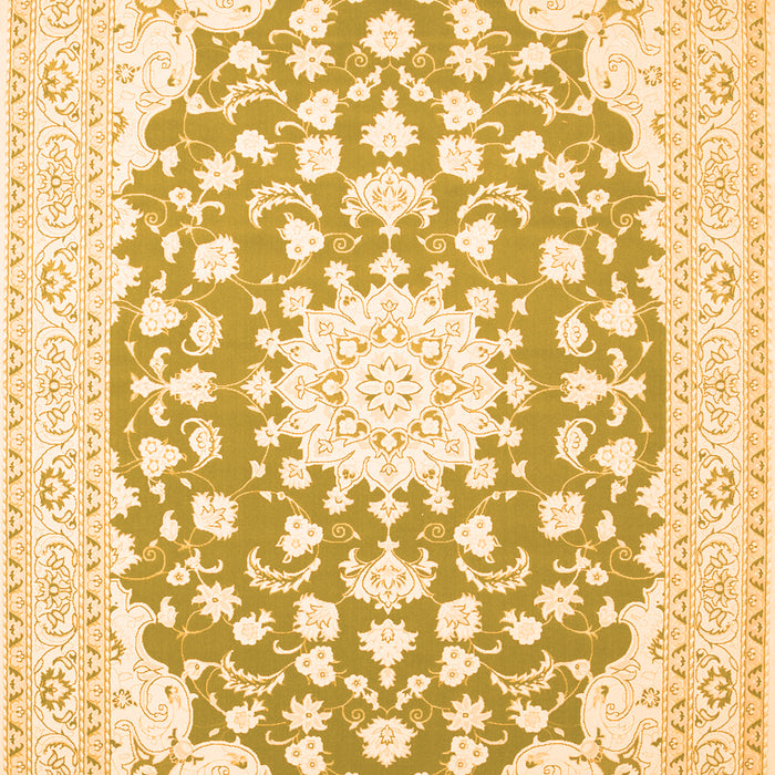 Serging Thickness of Machine Washable Medallion Orange Traditional Area Rugs, wshtr168org