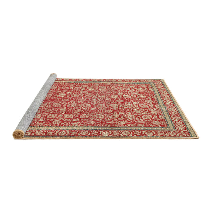 Sideview of Machine Washable Traditional Red Rug, wshtr169
