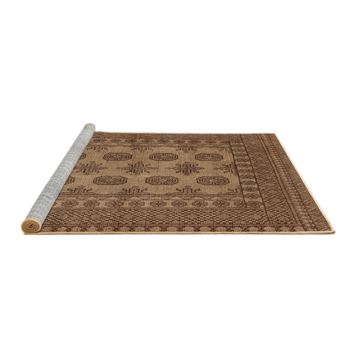 Sideview of Machine Washable Traditional Saddle Brown Rug, wshtr1690