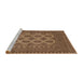 Sideview of Machine Washable Traditional Saddle Brown Rug, wshtr1690