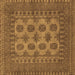 Square Machine Washable Southwestern Brown Country Rug, wshtr1690brn