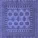 Square Machine Washable Southwestern Blue Country Rug, wshtr1690blu