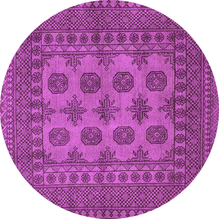 Round Southwestern Purple Country Rug, tr1690pur