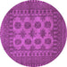 Round Machine Washable Southwestern Purple Country Area Rugs, wshtr1690pur