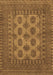 Machine Washable Southwestern Brown Country Rug, wshtr1690brn