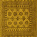 Square Southwestern Yellow Country Rug, tr1690yw