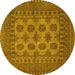 Round Southwestern Yellow Country Rug, tr1690yw