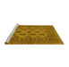 Sideview of Machine Washable Southwestern Yellow Country Rug, wshtr1690yw