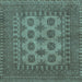 Square Southwestern Light Blue Country Rug, tr1690lblu