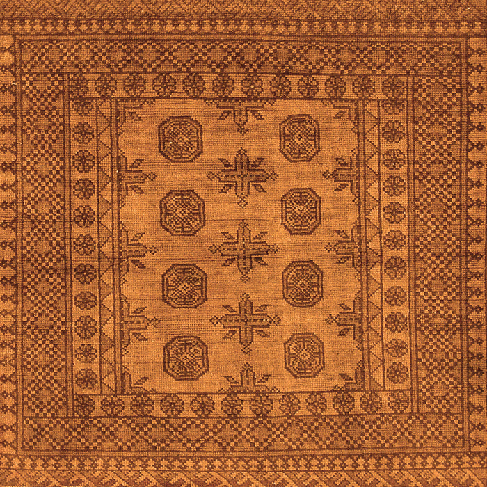 Round Machine Washable Southwestern Orange Country Area Rugs, wshtr1690org