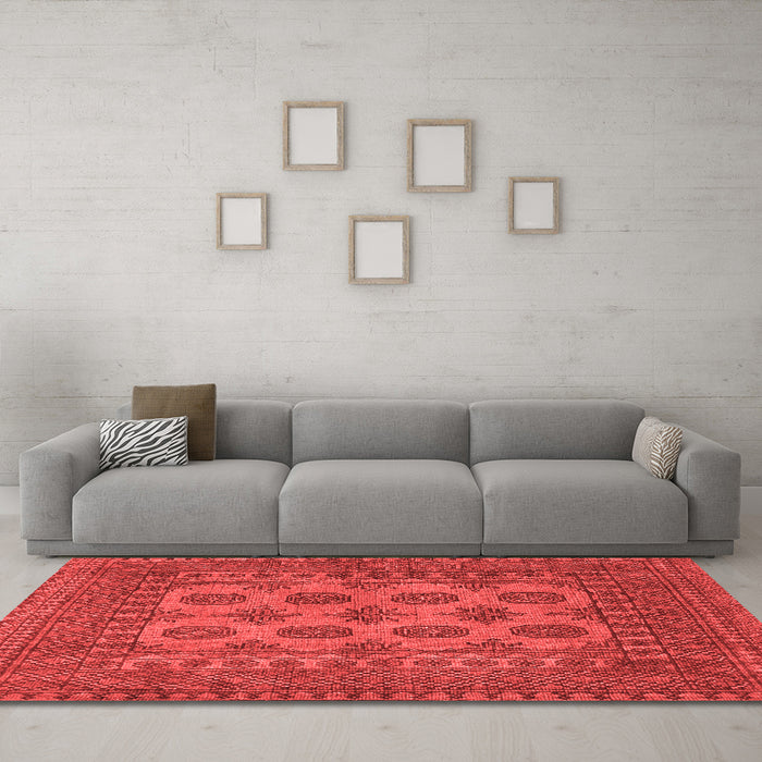 Country Red Washable Rugs