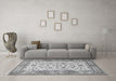 Machine Washable Persian Gray Traditional Rug in a Living Room,, wshtr1691gry