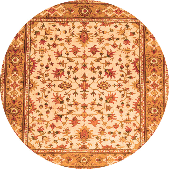 Machine Washable Persian Orange Traditional Area Rugs, wshtr1691org