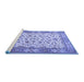 Sideview of Machine Washable Persian Blue Traditional Rug, wshtr1691blu