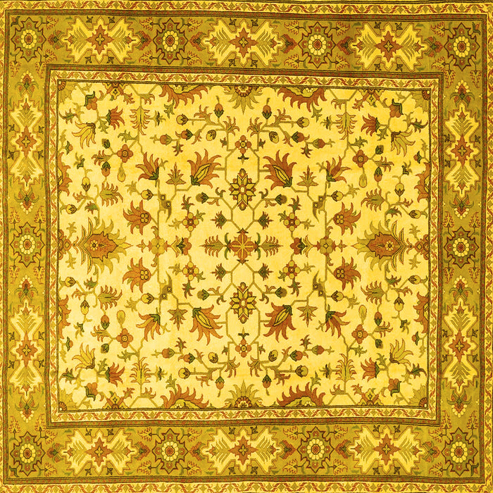 Square Persian Yellow Traditional Rug, tr1691yw