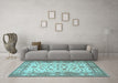 Machine Washable Persian Light Blue Traditional Rug in a Living Room, wshtr1691lblu