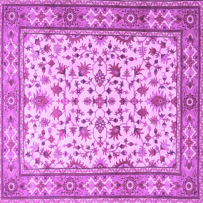 Square Machine Washable Persian Purple Traditional Area Rugs, wshtr1691pur