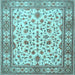 Square Machine Washable Persian Light Blue Traditional Rug, wshtr1691lblu